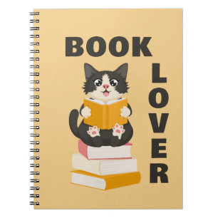 Cuaderno Amante de libros Kawaii de vuelta a la escuela gat