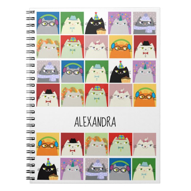 Cuaderno Amante de los gatos lindo Kawaii  (Frente)