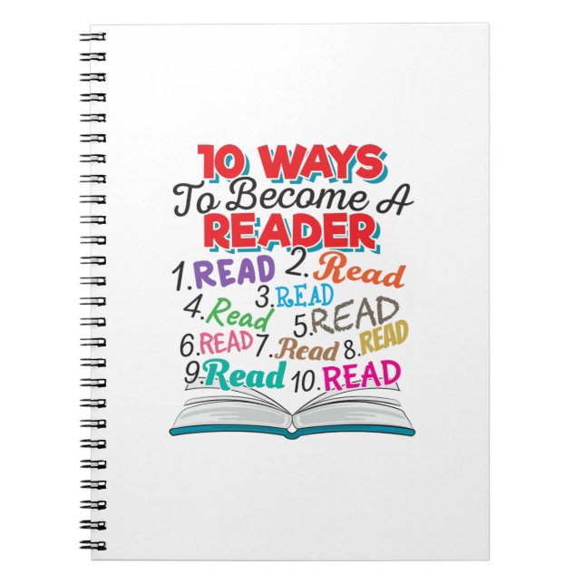 Cuaderno Amante de los libros 10 maneras de convertirse en  (Frente)