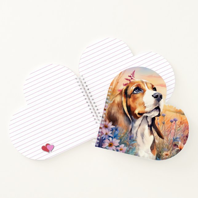 Cuaderno Amante de los perros Beagle con prado de flores si (Interior)