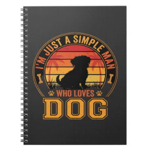 Cuaderno Amante de los perros hombre simple puesta de sol r