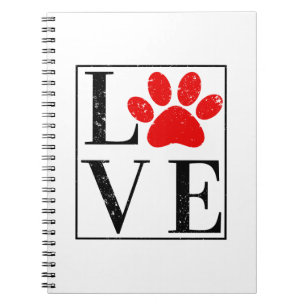 CUADERNO AMANTE DE MASCOTAS DUEÑO DE PERRO HUELLA DE PATA D