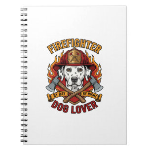 Cuaderno Amante de Perros Bombero Dálmata Casco de Fuego Ha