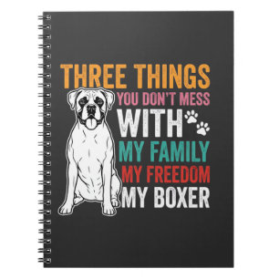 Cuaderno Amante de Perros de la Familia Boxer Libertad