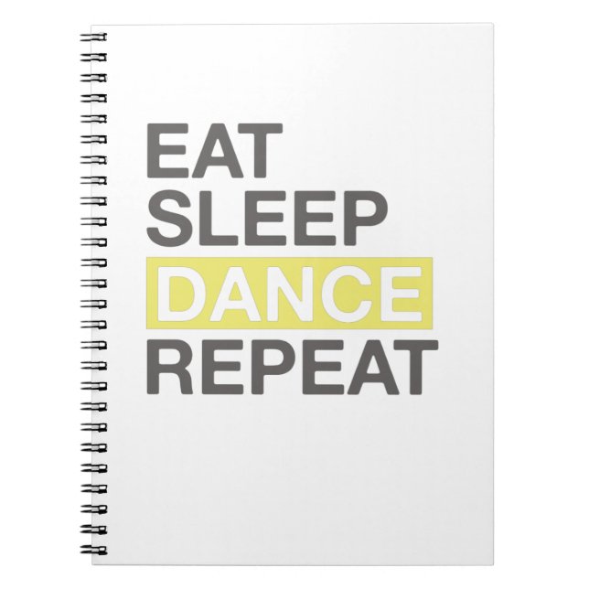 Cuaderno Amante del baile para el bailarín comiendo el bail (Frente)
