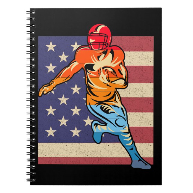 Cuaderno Amante del deporte de la bandera de Estados Unidos (Frente)