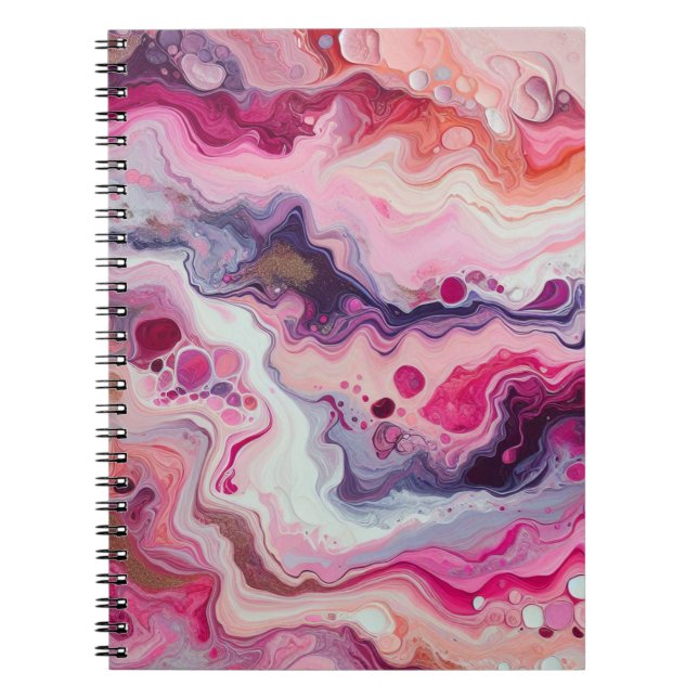 Cuaderno Amante del diseño de acrílico rosado para el verti (Frente)