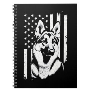 Cuaderno Amante del perro pastor alemán bandera estadounide