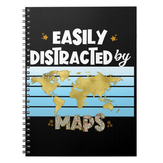 Cuaderno Amantes de la cartografía geográfica de mapa fácil (Frente)