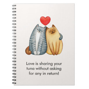 Cuaderno Amantes de la pareja de gatos se divierten con fel