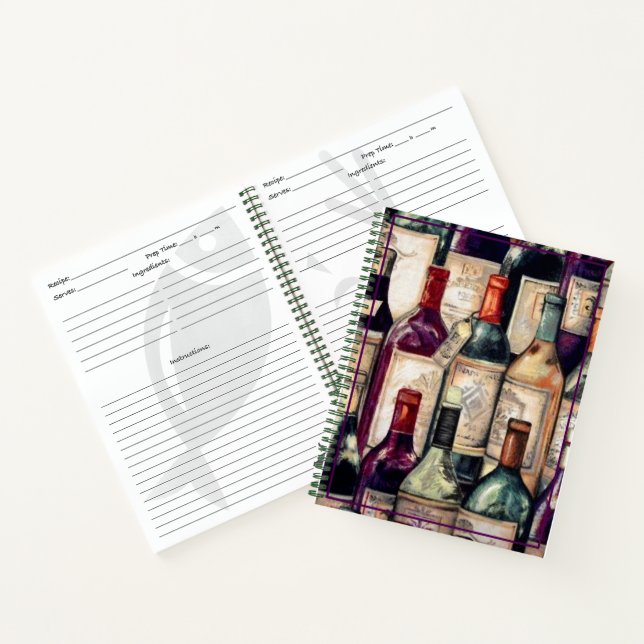 Cuaderno Amantes de la receta para portátiles y vinos (Interior)