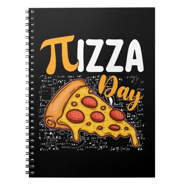 Cuaderno Amantes de las matemáticas del Día de la Pizza (Frente)