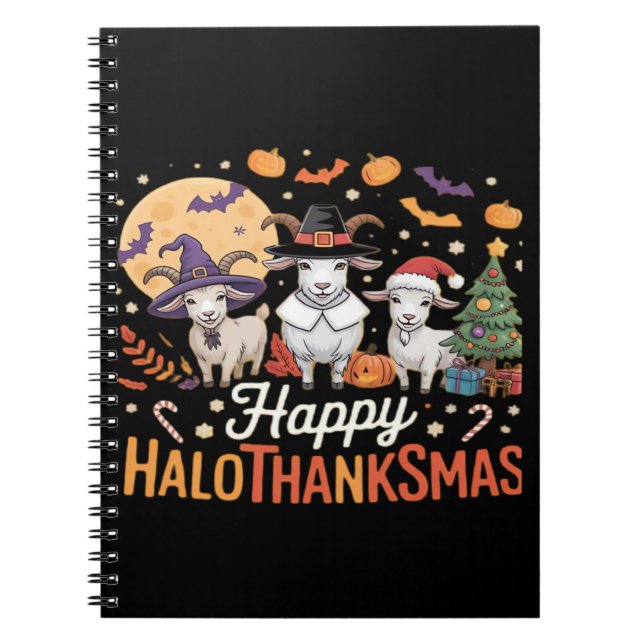 Cuaderno Amantes de los animales Felices Hallothanksmas Ess (Frente)