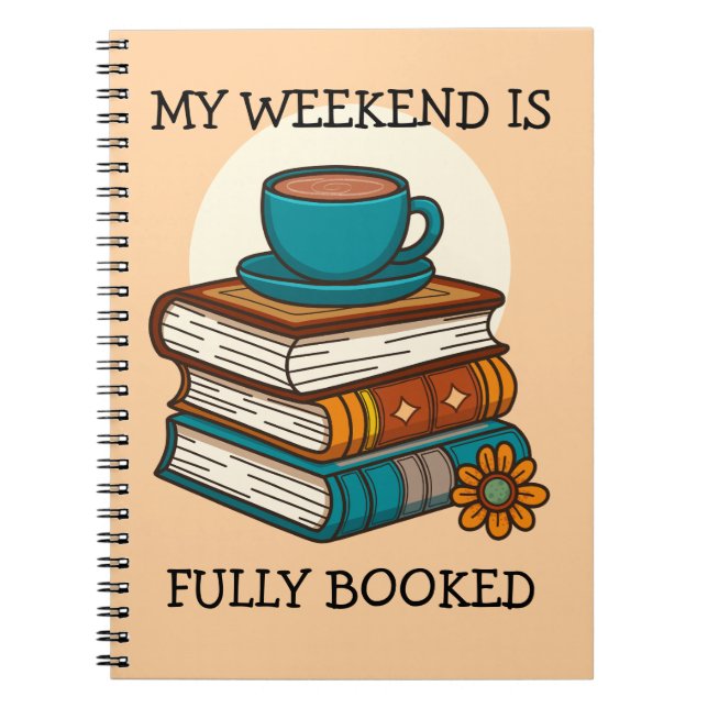 Cuaderno Amantes de los Libros Fin de Semana Completamente  (Frente)