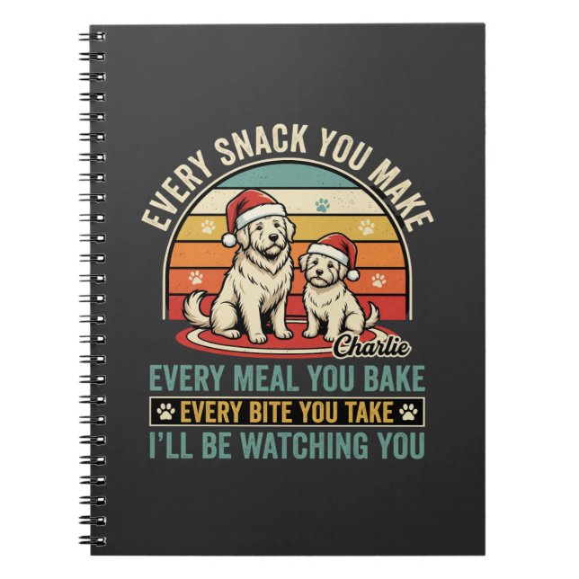 Cuaderno Amantes de perros de Navidad Snack Watching (Frente)