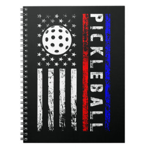 Cuaderno Amantes del Pickleball Bandera Americana 4 de Juli