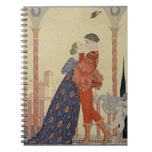Cuaderno Amantes en un balcón (w/c en el papel)