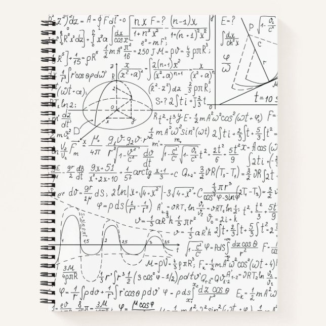 Cuaderno Amantes matemáticos, fórmula matemática, geek mate (Anverso)