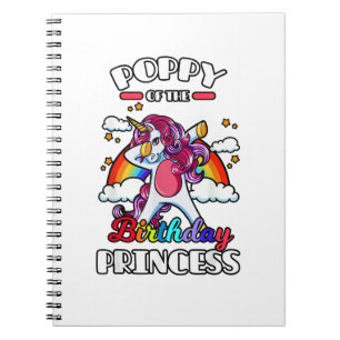 Cuaderno Amapola Del Unicornio Princesa Cumpleaños Arcoíris