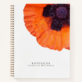 Cuaderno Amapola Naranja Roja Personalizada