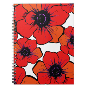 Cuaderno Amapolas anaranjadas rojas intrépidas