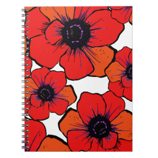 Cuaderno Amapolas anaranjadas rojas intrépidas