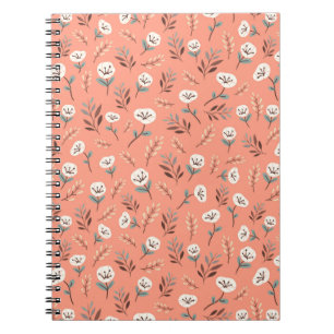 Cuaderno Amapolas Blancas en Cubierta Roja Vibrante