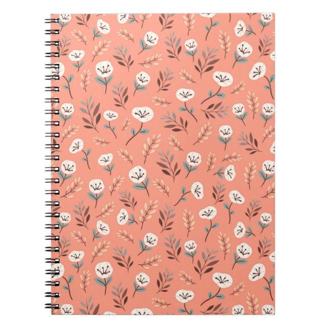 Cuaderno Amapolas Blancas en Cubierta Roja Vibrante (Frente)