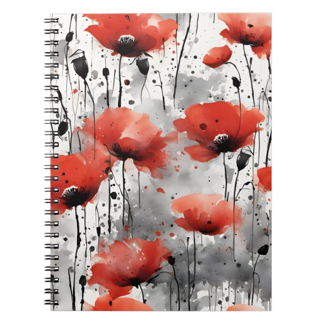 Cuaderno Amapolas - Flores de acuarela (Frente)