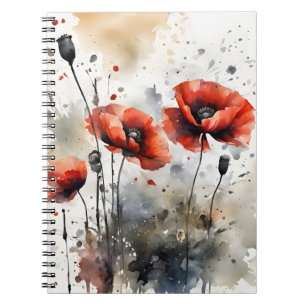 Cuaderno Amapolas - Flores de acuarela