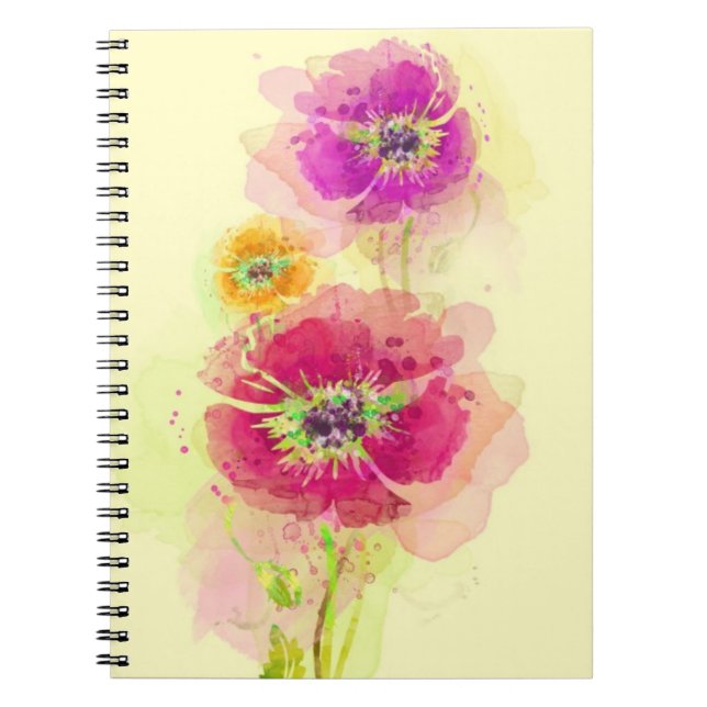 Cuaderno Amapolas pintadas 2 de la acuarela (Frente)