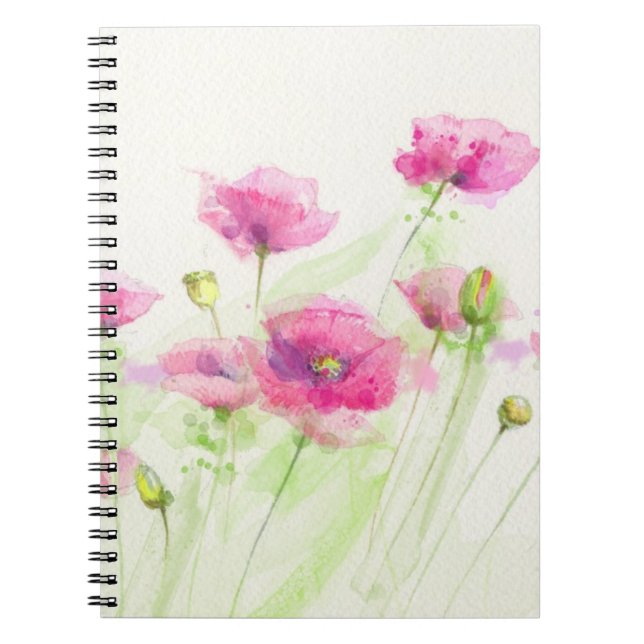 Cuaderno Amapolas pintadas 3 de la acuarela (Frente)