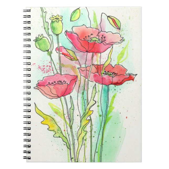 Cuaderno Amapolas pintadas de la acuarela (Frente)
