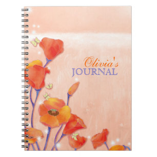 Cuaderno Amapolas rojas personales o diario del negocio