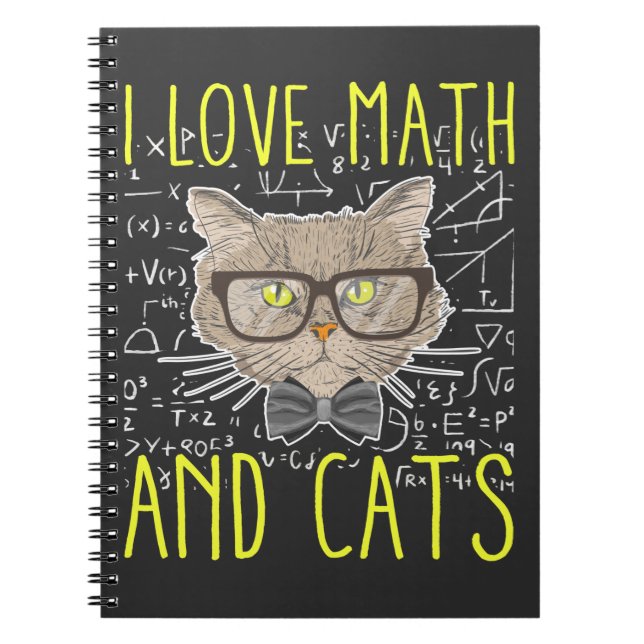 Cuaderno Amar a matemáticas y gatos nerviosos (Frente)