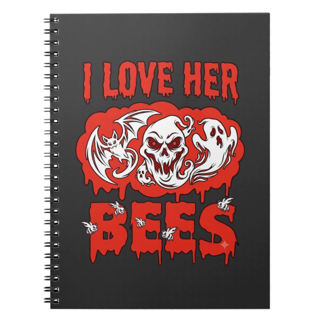 Cuaderno Amar a sus abejas calavera murciélago fantasma got (Frente)
