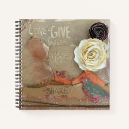 Cuaderno Amar Da Esperanza Compartir Arte De Medios Mezclad