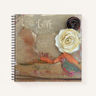 Cuaderno Amar Da Esperanza Compartir Arte De Medios Mezclad