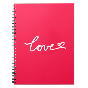 Cuaderno Amar el texto blanco en rosa