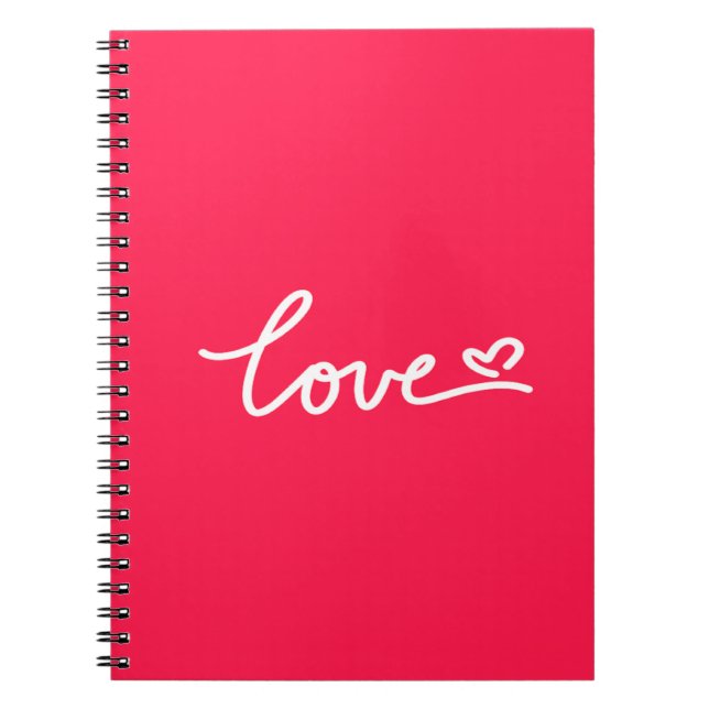 Cuaderno Amar el texto blanco en rosa (Frente)