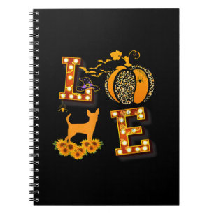 Cuaderno Amar Halloween de la calabaza impresa de leopardo 
