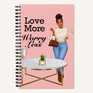 Cuaderno Amar más preocupación menos color rosa de los di
