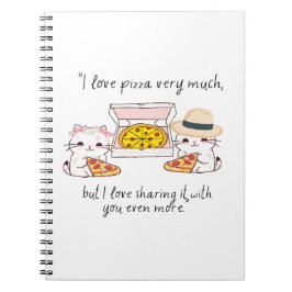 CUADERNO AMAR MUCHO A PIZZA, GATOS