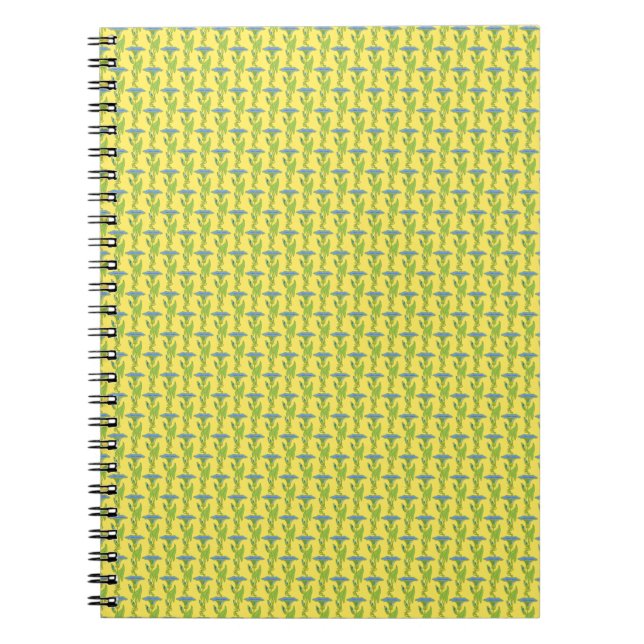 Cuaderno Amarillo Art Nouveau Ipomoea tapicería floral dama (Frente)