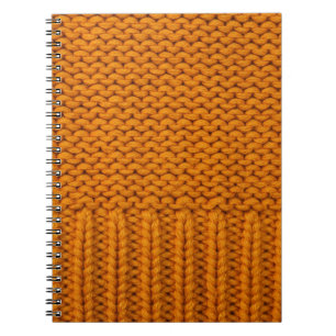 Cuaderno Amarillo brillante: textura de punto hecha a mano.