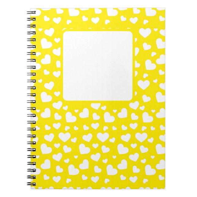 CUADERNO AMARILLO CON CORAZONES DE AMOR DE LA VALENTINA BLA (Frente)