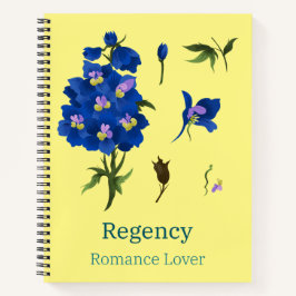 Cuaderno amarillo con flores azules Romance Lover