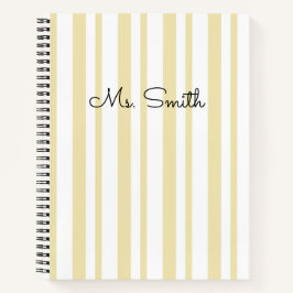 Cuaderno Amarillo con Patrón de Rayas Pastel Preci