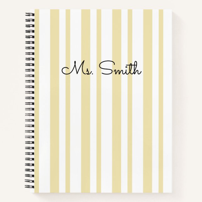 Cuaderno Amarillo con Patrón de Rayas Pastel Preci (Anverso)