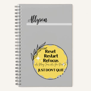 Cuaderno Amarillo de estímulo Inspirador motivacional